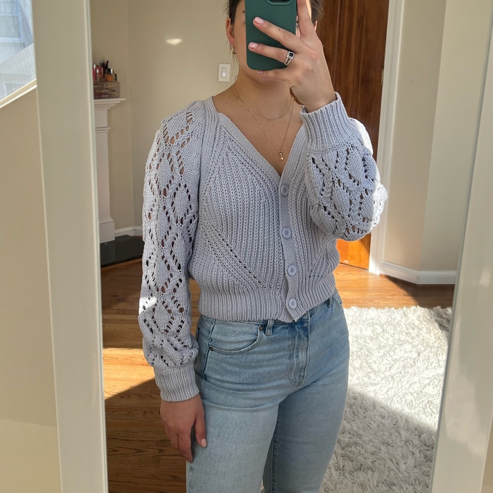 ASTR the Label Knit Long Sleeve Sweater, lavender, Size S